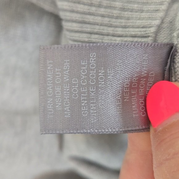 Marled | Gray Puff Sleeve Sweater Top Size Large - Picture 9 of 9